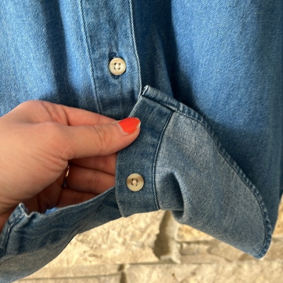 Vintage Maggie & Max Cottagecore Denim Button Down Shirt Size Medium - Picture 7 of 12